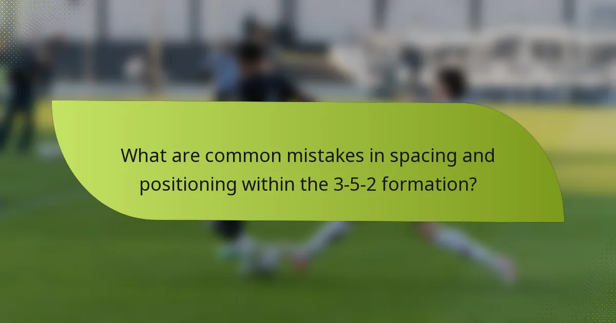 What are common mistakes in spacing and positioning within the 3-5-2 formation?